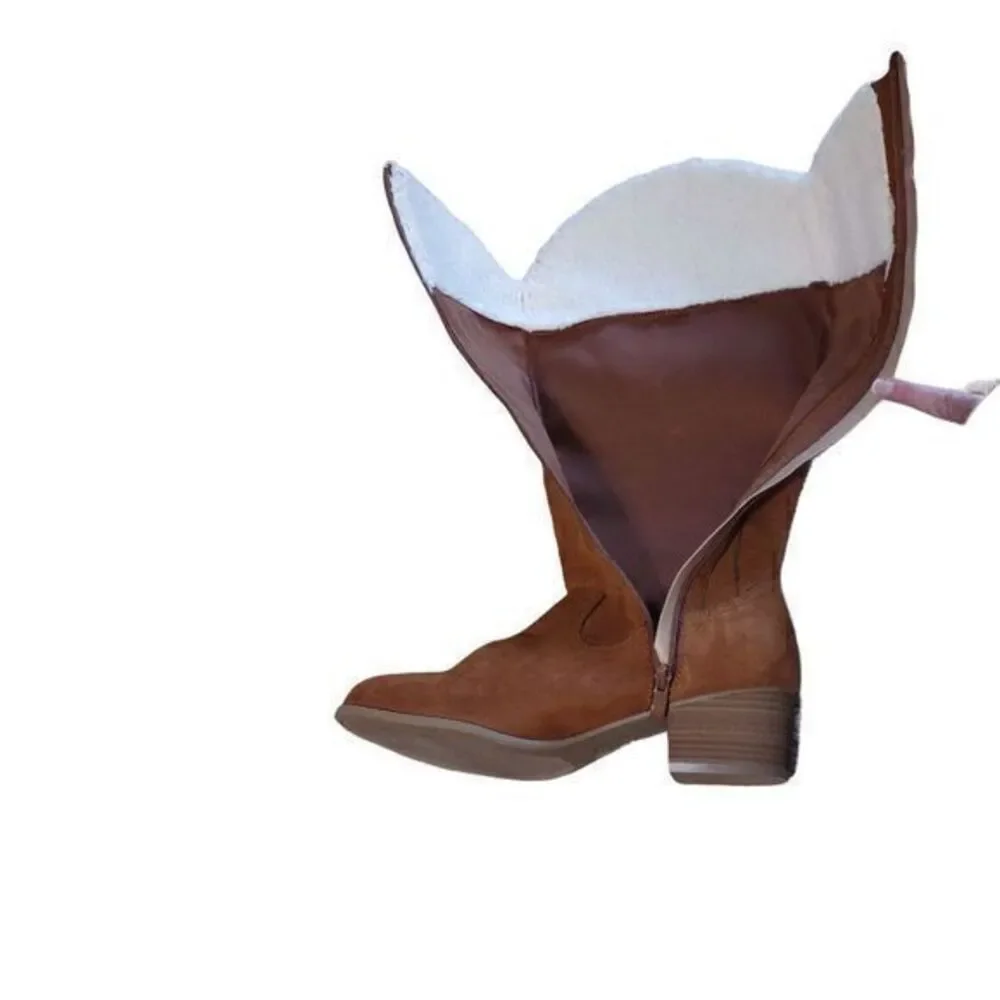 Torrid Faux Suede Shearling Top Knee High Boots Size‎ 10.5W